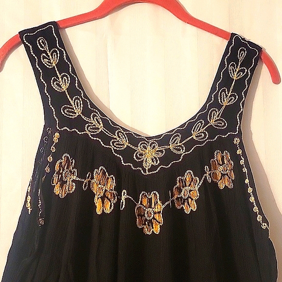 RIMA Beach World Embroidered Boho Tank Top, OS - Picture 2 of 8